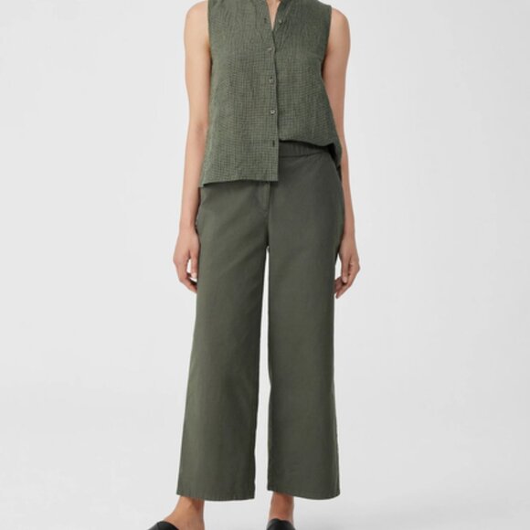 Eileen Fisher Pants - NEW Cotton Hemp Stretch Wide-Leg Pant Easy Fit, Ankle Length size S